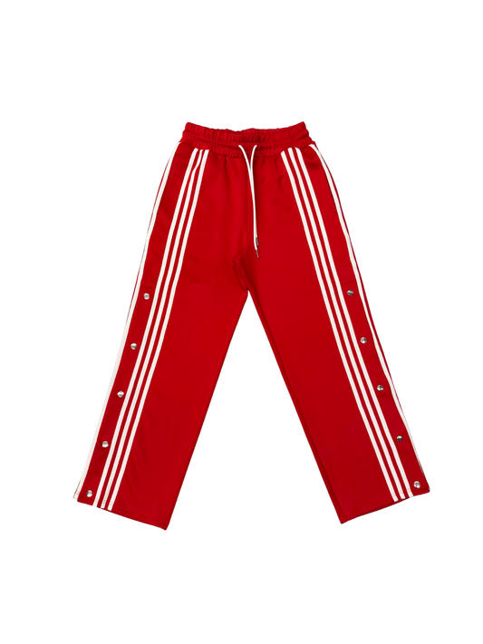 Snap button track pants(red)